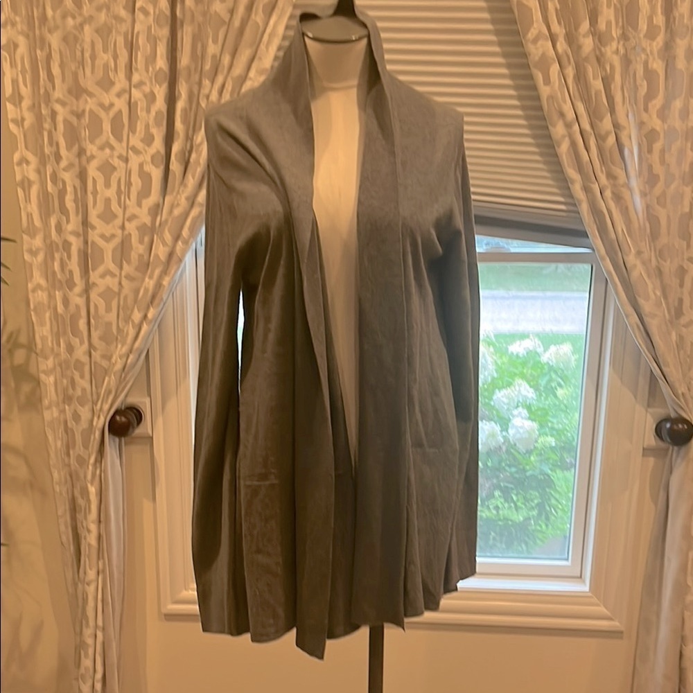 Eileen Fisher M Gray Women's Open Front Sweater